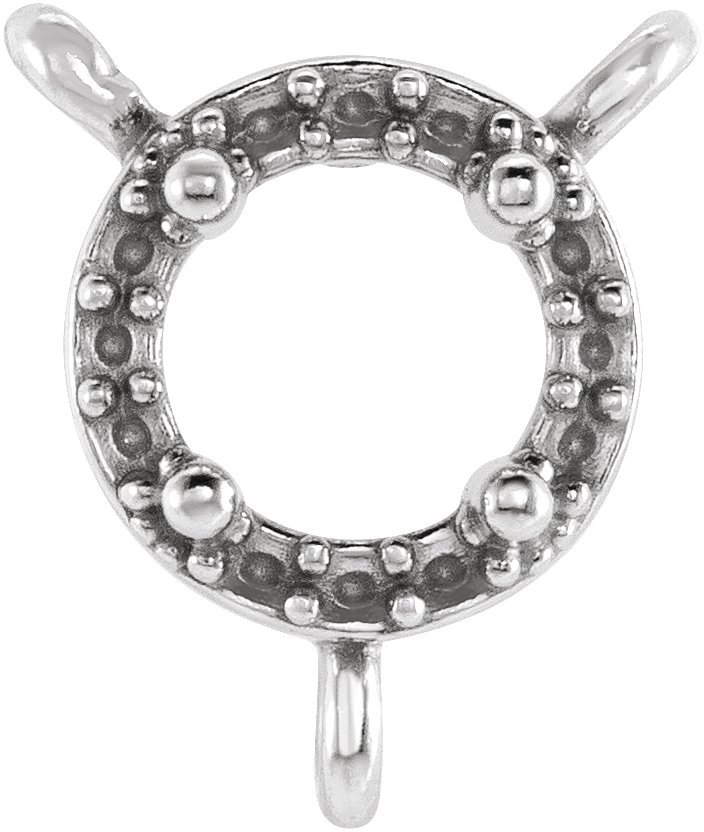 Round 4-Prong Halo-Style Necklace Center