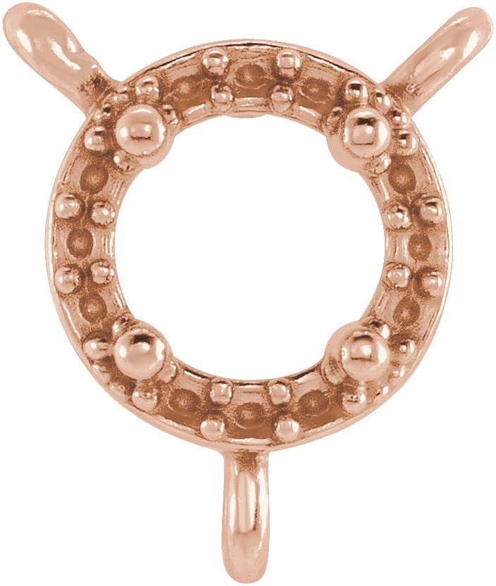 Round 4-Prong Halo-Style Necklace Center