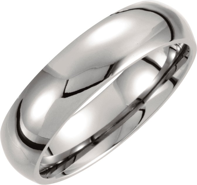 Titanium 6 mm Domed Polished Band Size 6.5