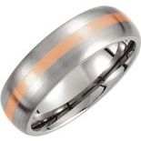 Titanium Domed Bands with Satin Finish
