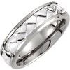 Titanium and Sterling Silver Inlay 7 mm Woven Band Size 8 Ref 2915176