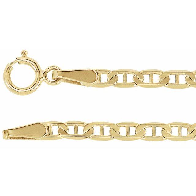 14K Yellow 2.25 mm Curbed Anchor 24" Chain