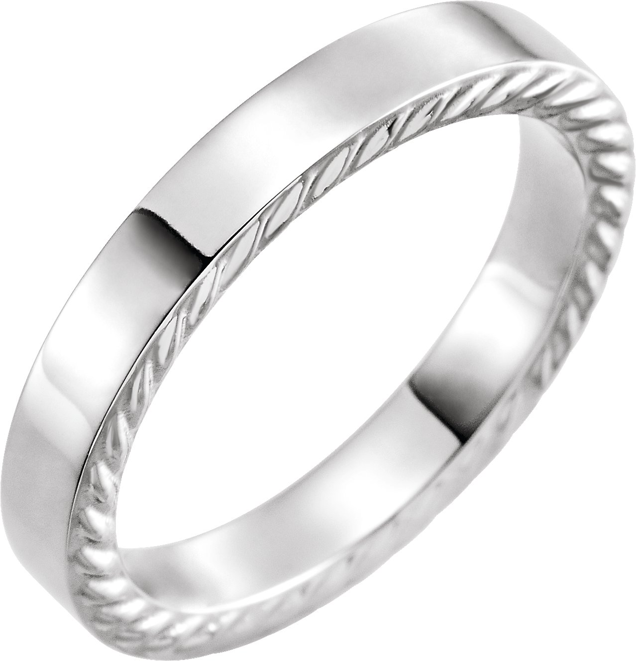 14K X1 White 4 mm Rope Pattern Band Size 4 Ref 16538043