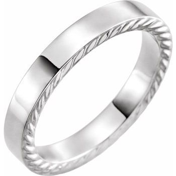 Platinum 4 mm Rope Pattern Band Size 8.5 Ref 16537657