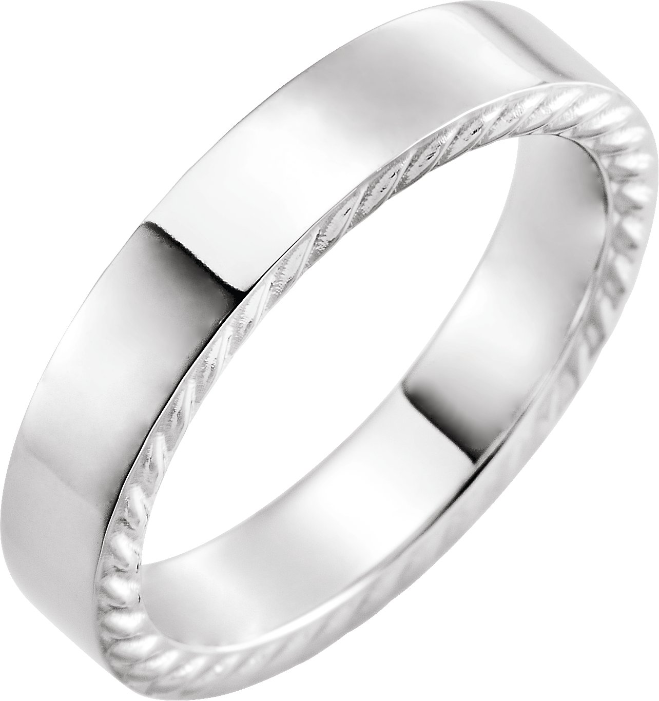 18K White 5 mm Rope Pattern Band Size 10.5 Ref 16539151