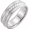 10K White 7 mm Rope Pattern Band with Milgrain Size 4 Ref 16526073