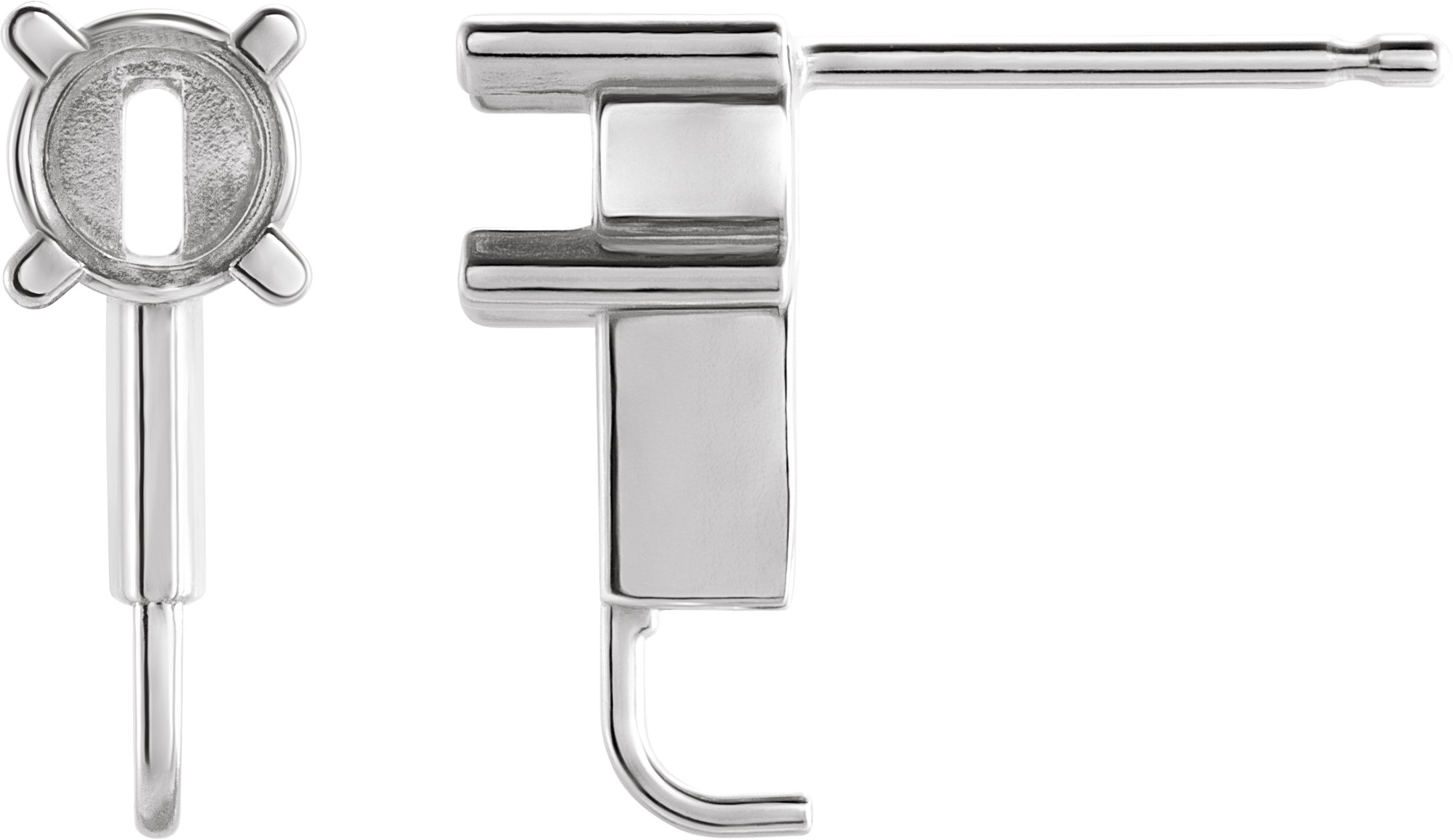 Round 4-Prong Earring Top