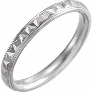 Sterling Silver 3 mm Geometric Band with Polished Finish Size 4