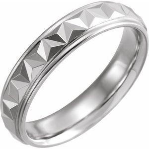 Sterling Silver 5 mm Geometric Band with Polished Finish Size 17