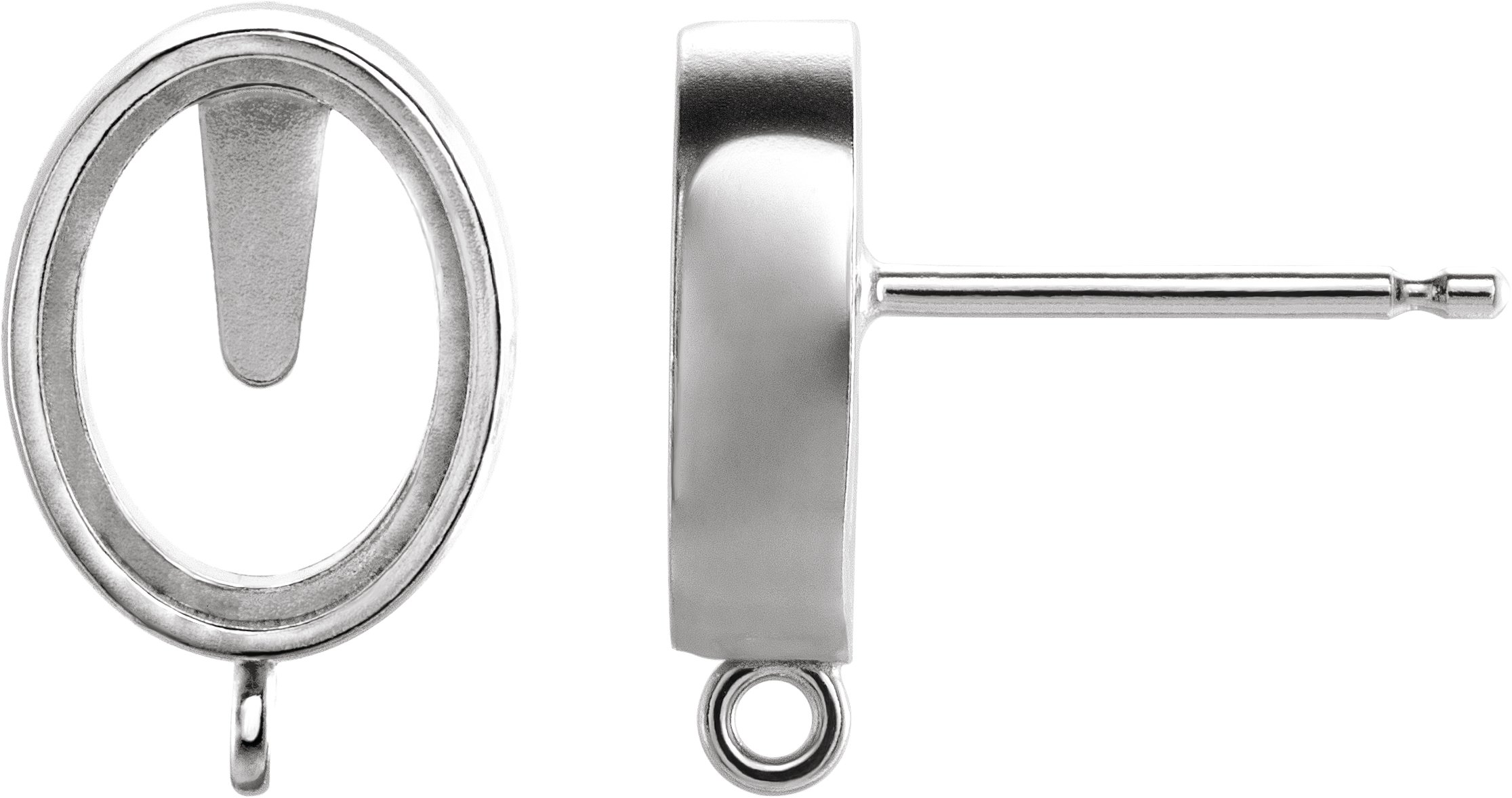 Bezel-Set Cabochon Earring Top