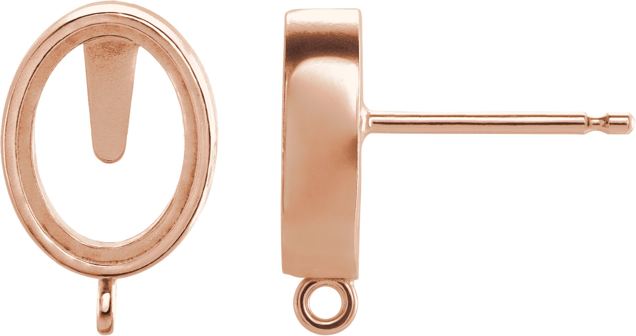 Bezel-Set Cabochon Earring Top