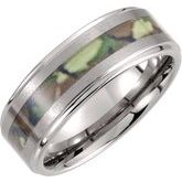 Tungsten Ridged Band with Inlay