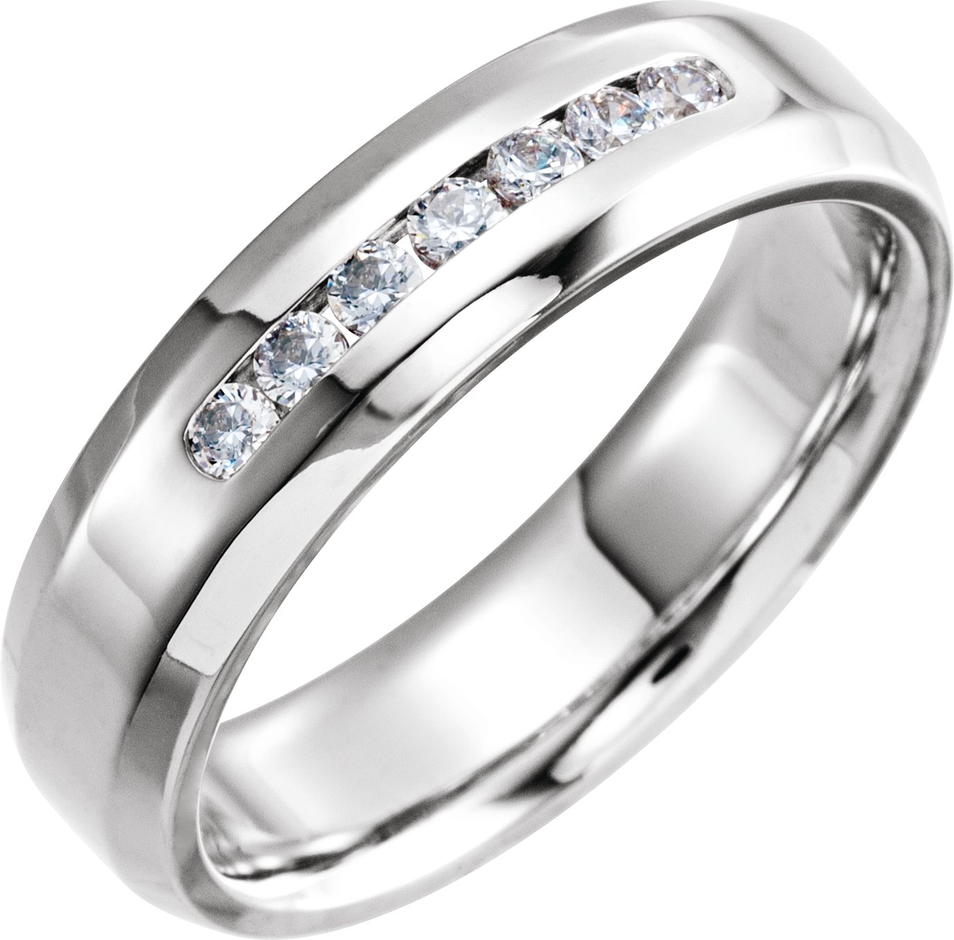 Platinum .25 CTW Diamond 6 mm Beveled Edge Band Size 5 Ref 16555859