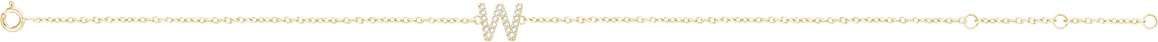 14K Yellow .07 CTW Natural Diamond Initial W 6-7 Bracelet