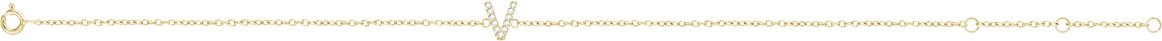 14K Yellow .05 CTW Natural Diamond Initial V 6-7 Bracelet