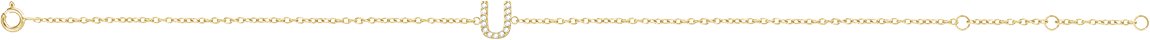 14K Yellow .05 CTW Natural Diamond Initial U 6-7 Bracelet