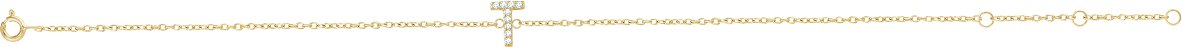 14K Yellow .05 CTW Diamond Initial T 6-7 Bracelet