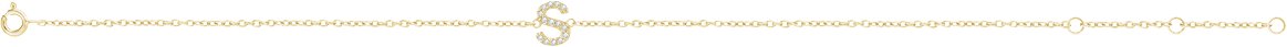 14K Yellow .05 CTW Diamond Initial S 6-7 Bracelet