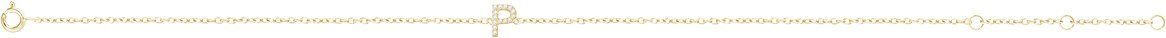 14K Yellow .05 CTW Diamond Initial P 6-7 Bracelet