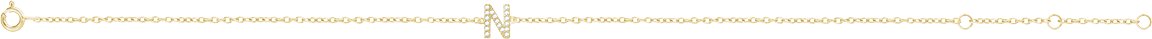 14K Yellow .06 CTW Natural Diamond Initial N 6-7 Bracelet