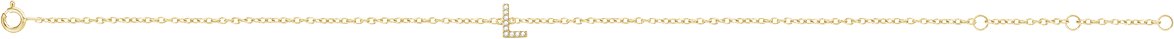 14K Yellow .04 CTW Diamond Initial L 6-7 Bracelet