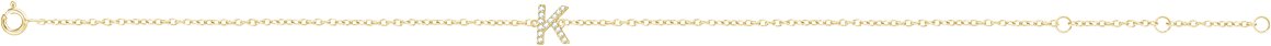 14K Yellow .05 CTW Natural Diamond Initial K 6-7 Bracelet