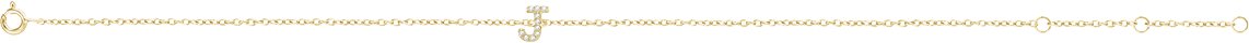 14K Yellow .05 CTW Natural Diamond Initial J 6-7 Bracelet