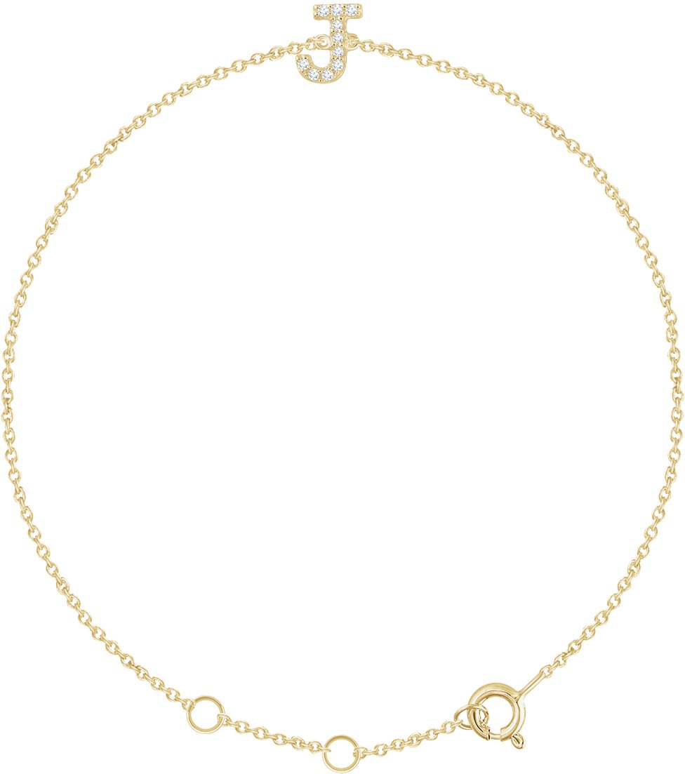 Diamond Initial C Necklace, 14k Yellow Gold, 0.05 ctw