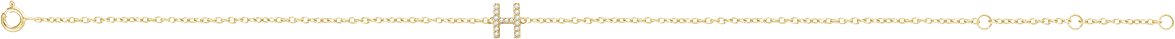 14K Yellow .06 CTW Diamond Initial H 6-7 Bracelet