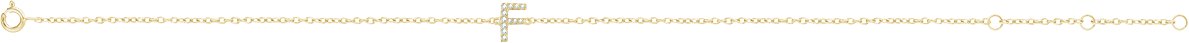 14K Yellow .05 CTW Diamond Initial F 6-7 Bracelet