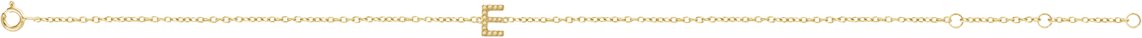 14K Yellow .06 CTW Diamond Initial E 6-7 Bracelet