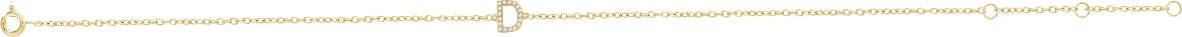 14K Yellow .06 CTW Diamond Initial D 6-7 Bracelet