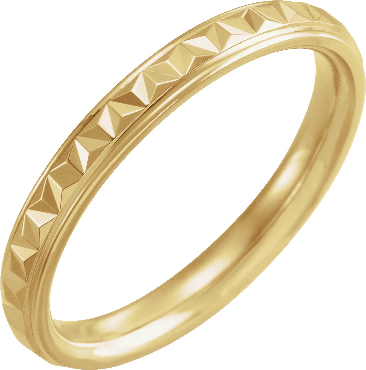 14K Yellow 3 mm Geometric Band with Polished Finish Size 20