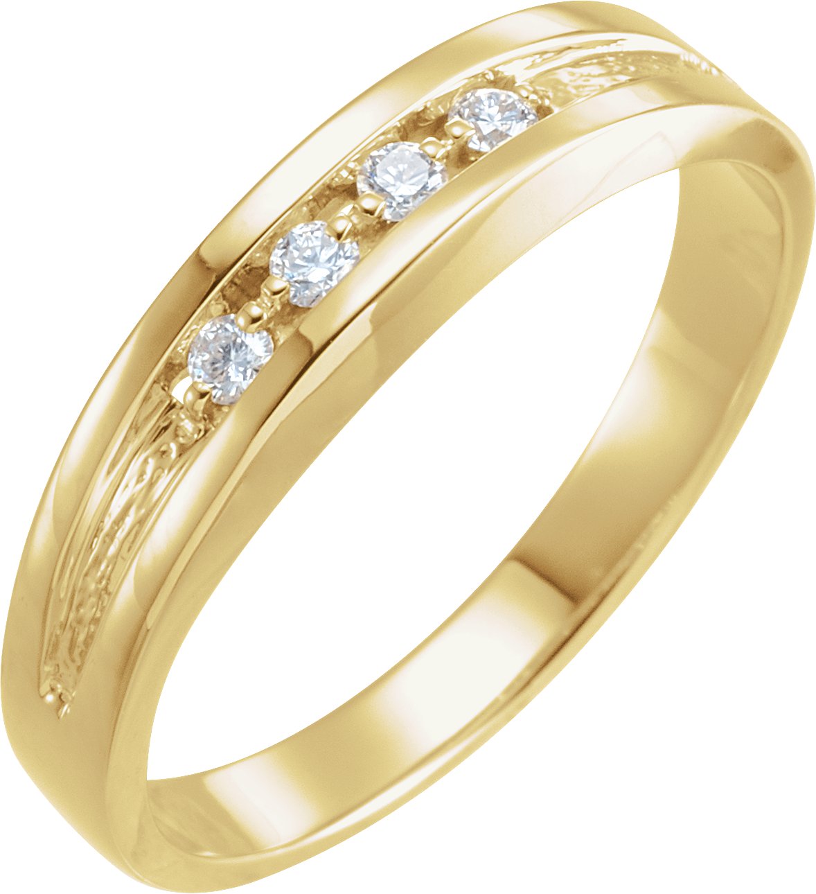 14K Yellow .13 CTW Diamond Mens Band Ref 2982642