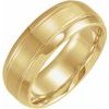 14K Yellow 6 mm Grooved Beveled Edge Band Size 8 Ref 7027118