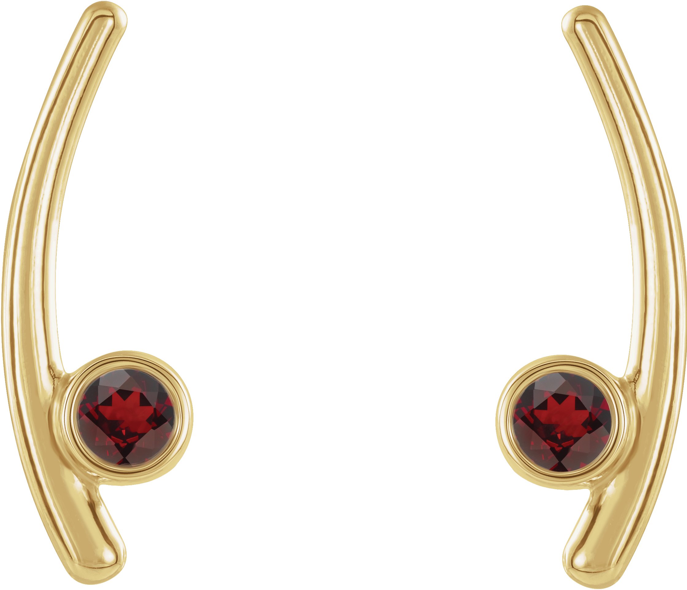 14K Yellow Mozambique Garnet Ear Climbers Ref 14653979