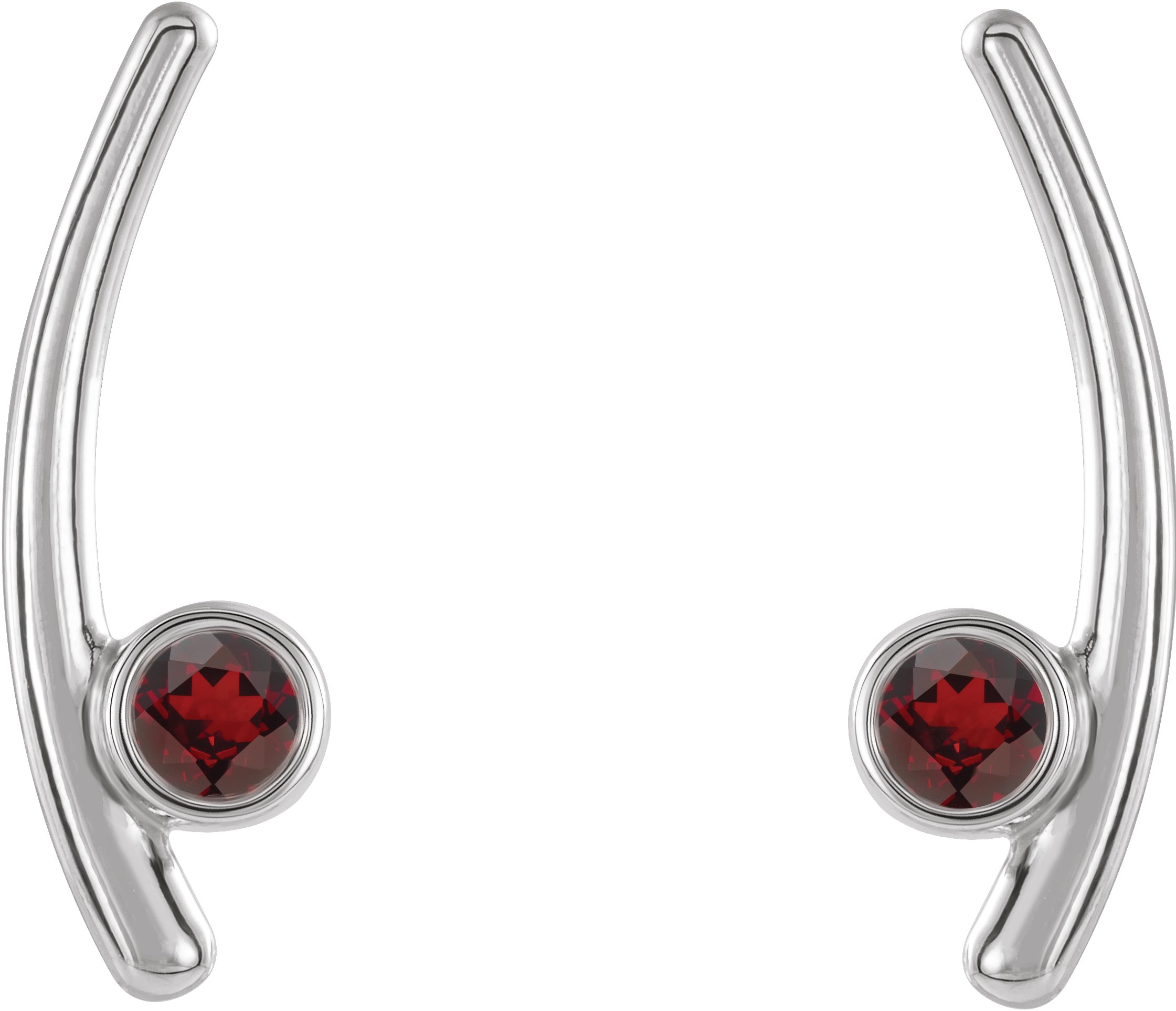 Platinum Mozambique Garnet Ear Climbers Ref 14653530