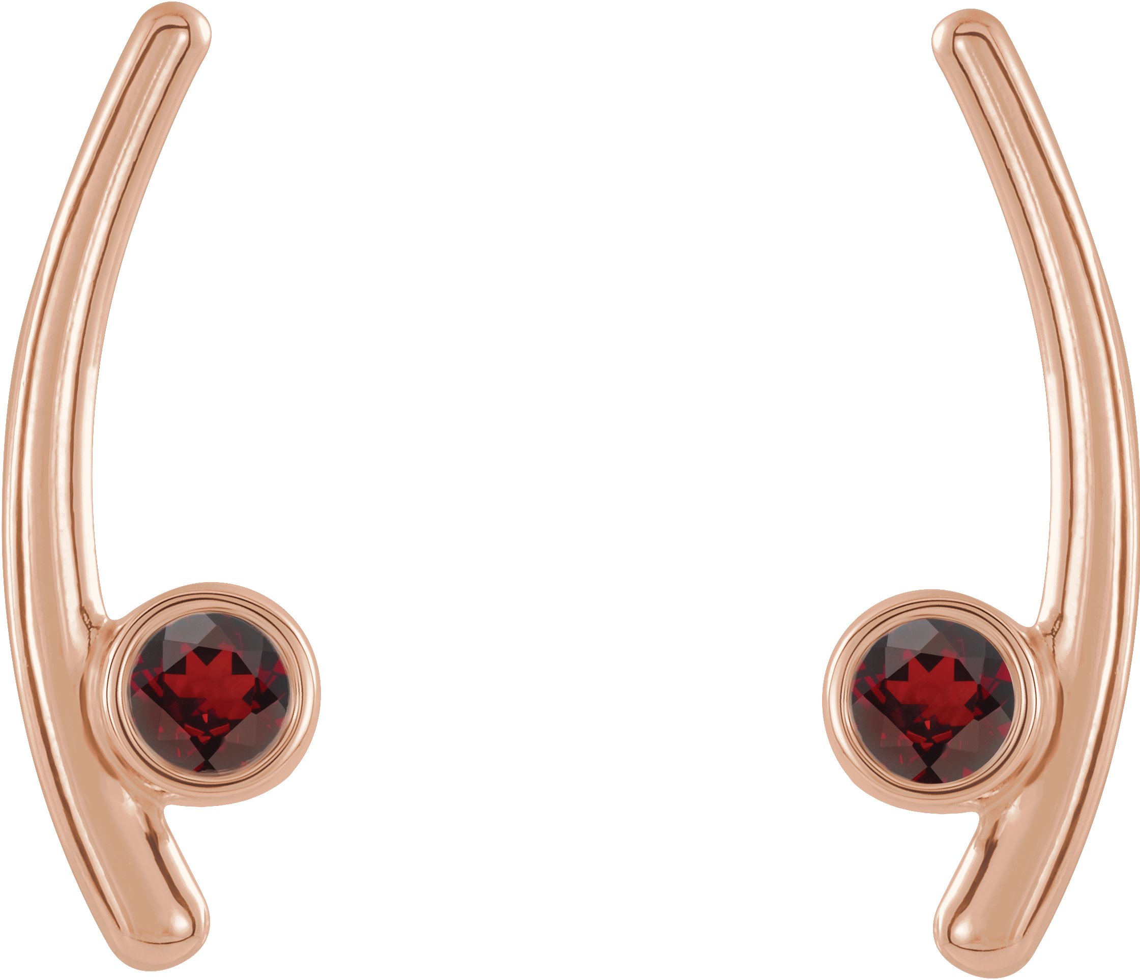 14K Rose Mozambique Garnet Ear Climbers Ref 14653417