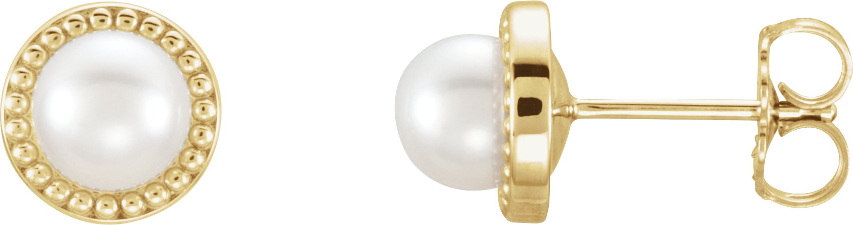 14K Yellow 5.5 6 mm Freshwater Cultured Pearl Earrings Ref. 9122637