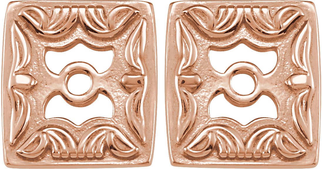14K Rose Metal Fashion Earring Jackets