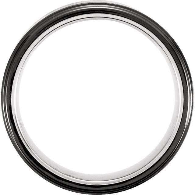 Tungsten & Ceramic Couture® 8 mm Ridged Band Size 11