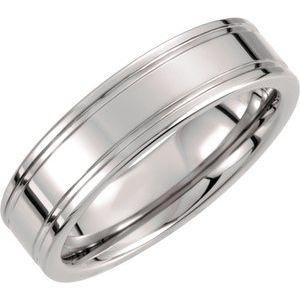 Tungsten 6 mm Grooved Band Size 8.5