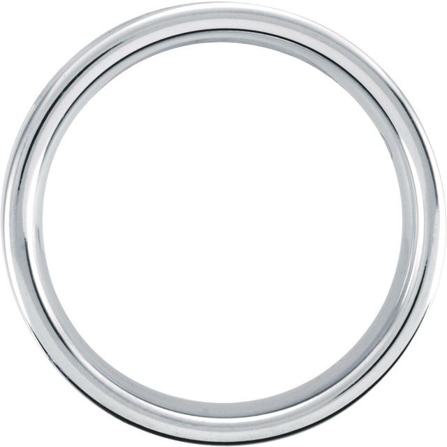 White Tungsten 6 mm Grooved Band Size 10