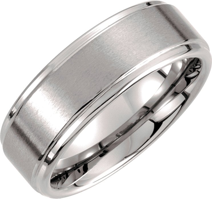 Tungsten 8 mm Rounded Edge Band with Satin Finish Size 10<br>(Size 10)