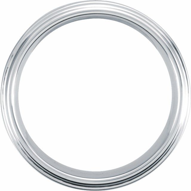 White Tungsten 8 mm Rounded Edge Band with Satin Finish Size 10