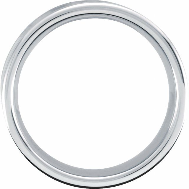 White Tungsten 10 mm Grooved Flat Ridged Band Size 10
