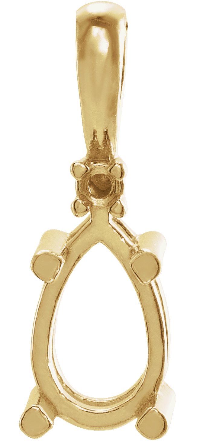 Pear 4-Prong Accented Cabochon Pendant
