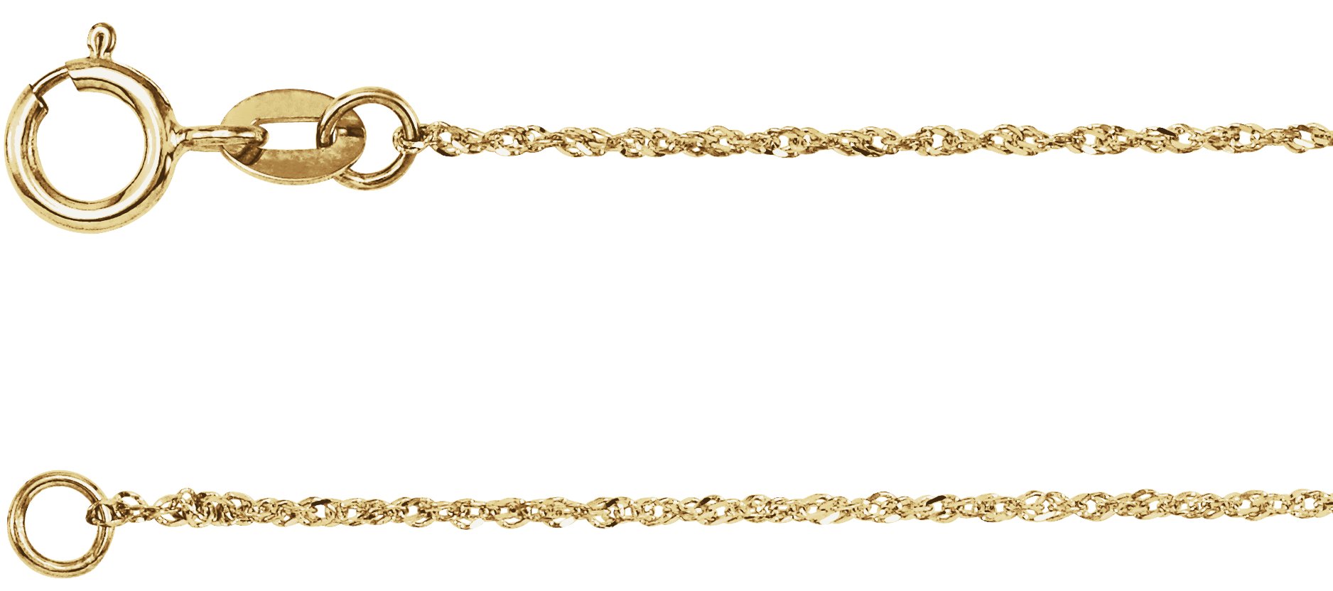 14K Yellow .50 mm Diamond-Cut Singapore 16 Chain 