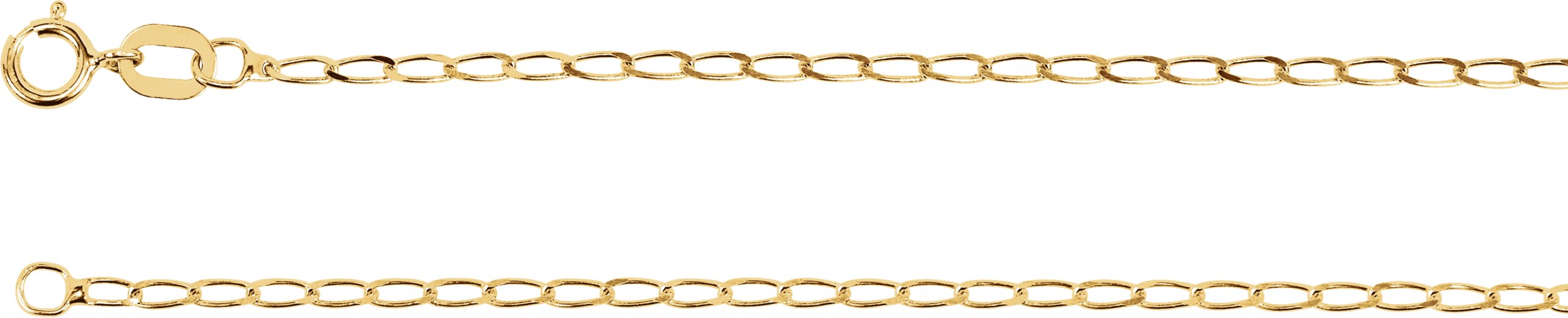 14K Yellow 1.25 mm Solid Curb Chain 24" Chain
