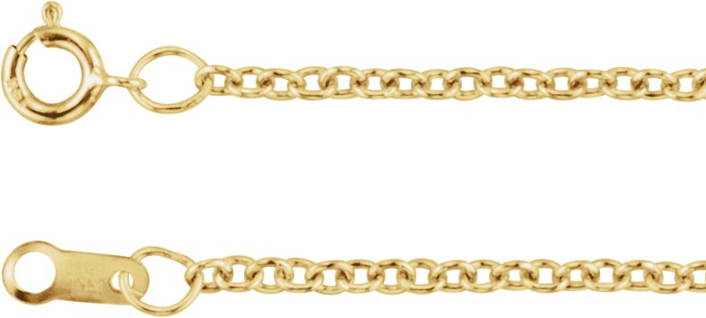 14K Yellow 1.5 mm Cable 7" Chain